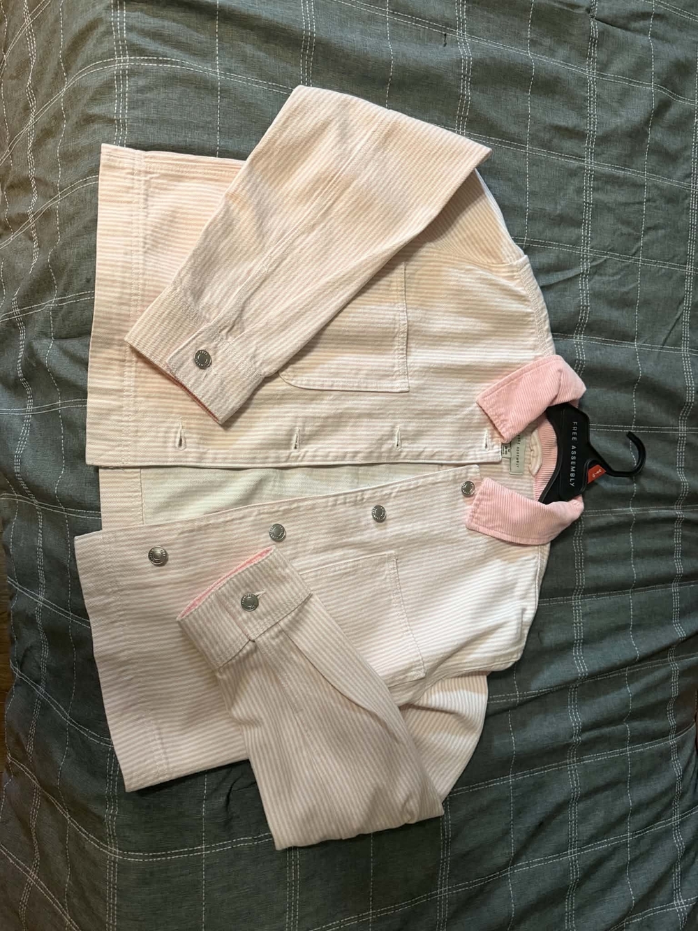 Light Pink Striped Corduroy Jacket